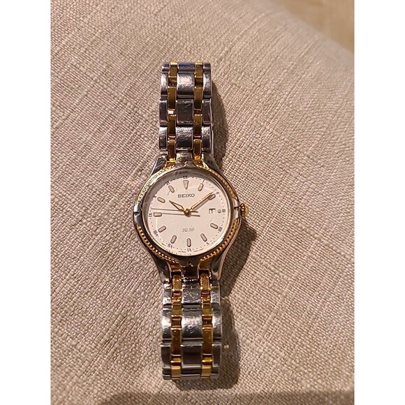 Seiko Women's Watch Stainless Steel Two Toned - GoldTone Accent Needs Battery